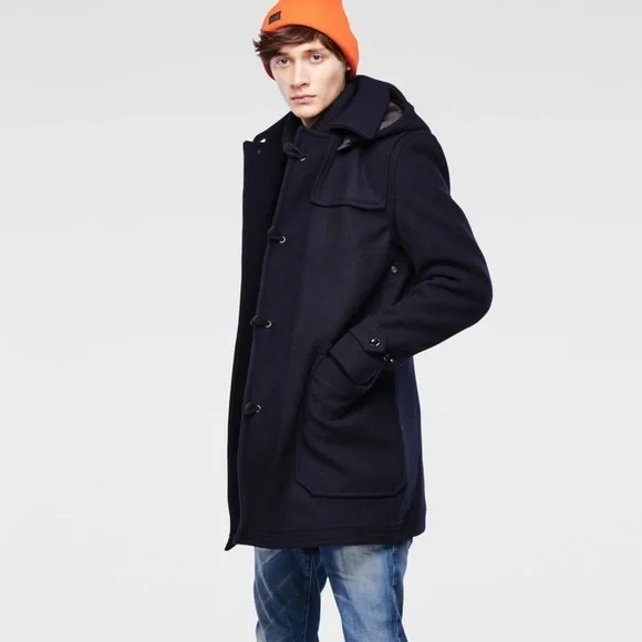 G Star Raw Wool Duffle Coat Men's Size XSmall Winter Jacket Nautical Fisherman